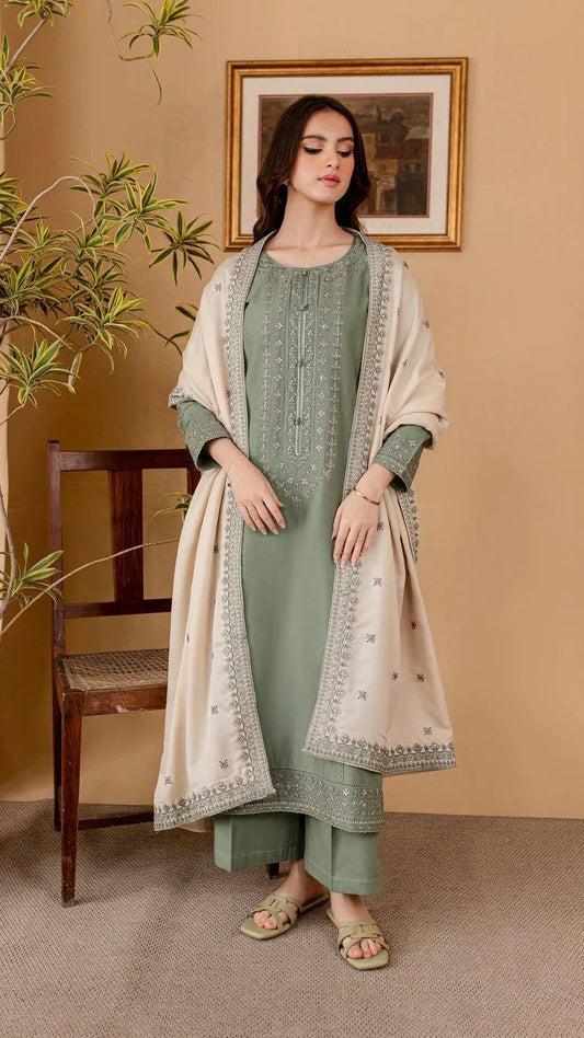 ASN-3PC DHANAK EMBROIDERED UNSTICHED