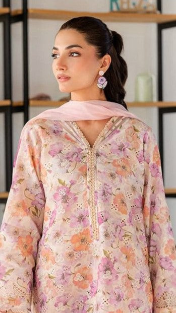 BON-3PC LINEN EMBROIDERED UNSTITCHED