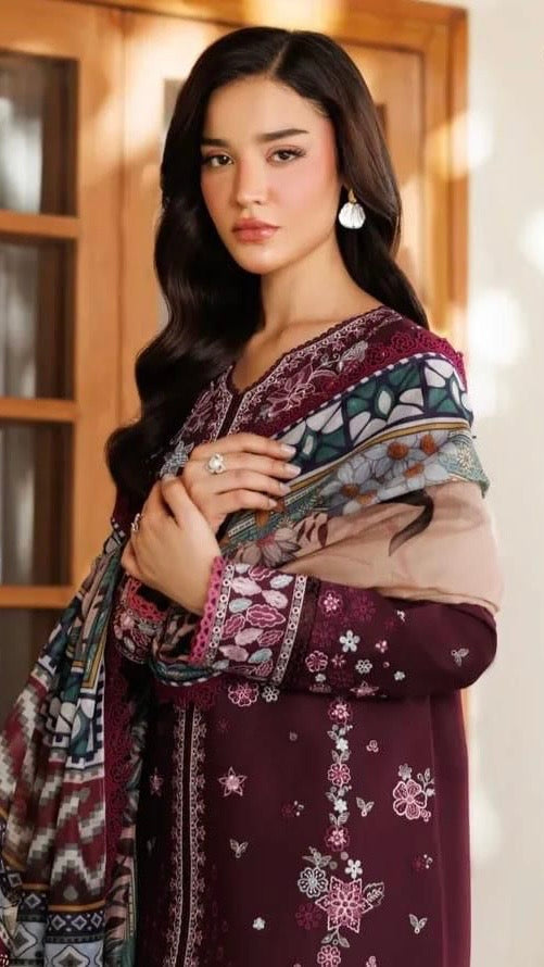 FRS-3Pc LAWN EMROIDERED UNSTITC (EID SPECIAL)