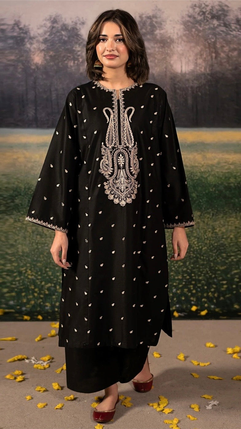 IAN-2PC DHANAK EMBROIDERED UNSTICHED