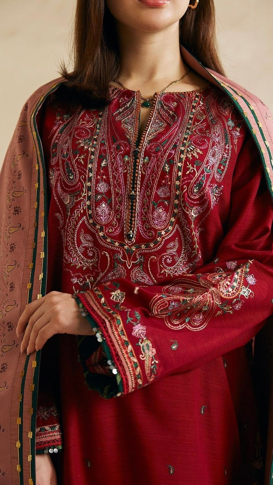 CCN-3PC FULL HEAVY EMBROIDERED OUTFIT