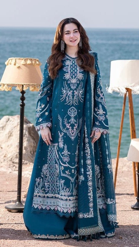 IZN-3PC DHANAK EMBROIDERED UNSTICHED