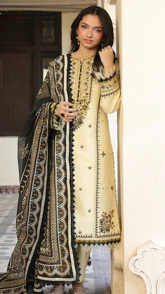 KHD-3PC LAWN EMROIDERED UNSTITCH (EID SPECIAL)
