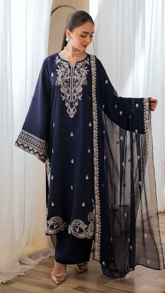 MSQ-3PC UNSTITCHED FULLY EMBROIDERED