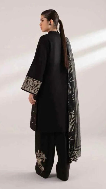 JZ-3PC UNSTITCHED FULL EMBROIDERED OUTFIT
