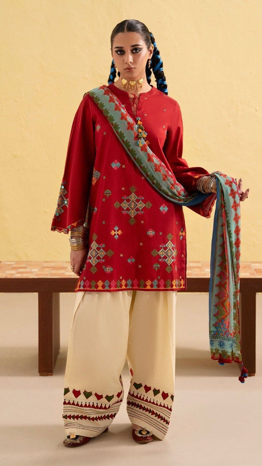 ASN-3PC DHANAK EMBROIDERED UNSTICHED