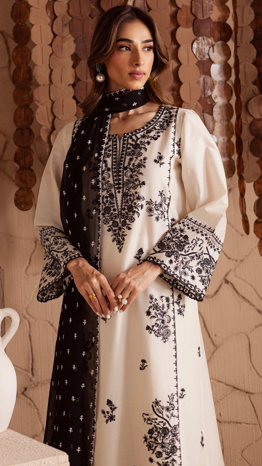 IZK-3PC UNTITCHED FULL EMBROIDERED OUTFIT