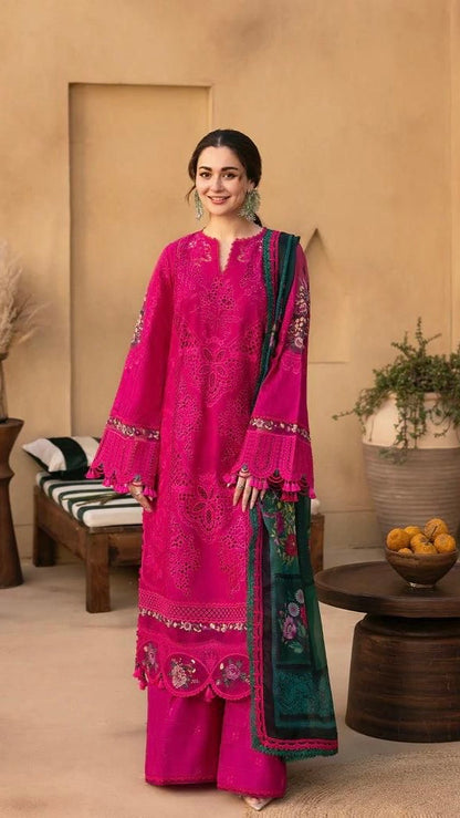SRN-3Pc UNSTITCH CHIKEN KARI EMBROIDERED (EID SPECIAL)