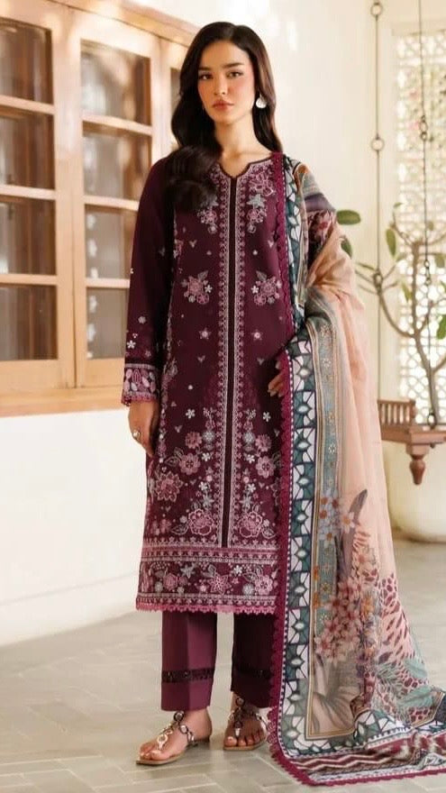 FRS-3Pc LAWN EMROIDERED UNSTITC (EID SPECIAL)