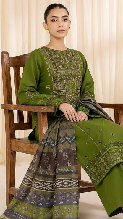 SPH-3PC UNSTITCHED FULLY EMBROIDERED OUTFIT