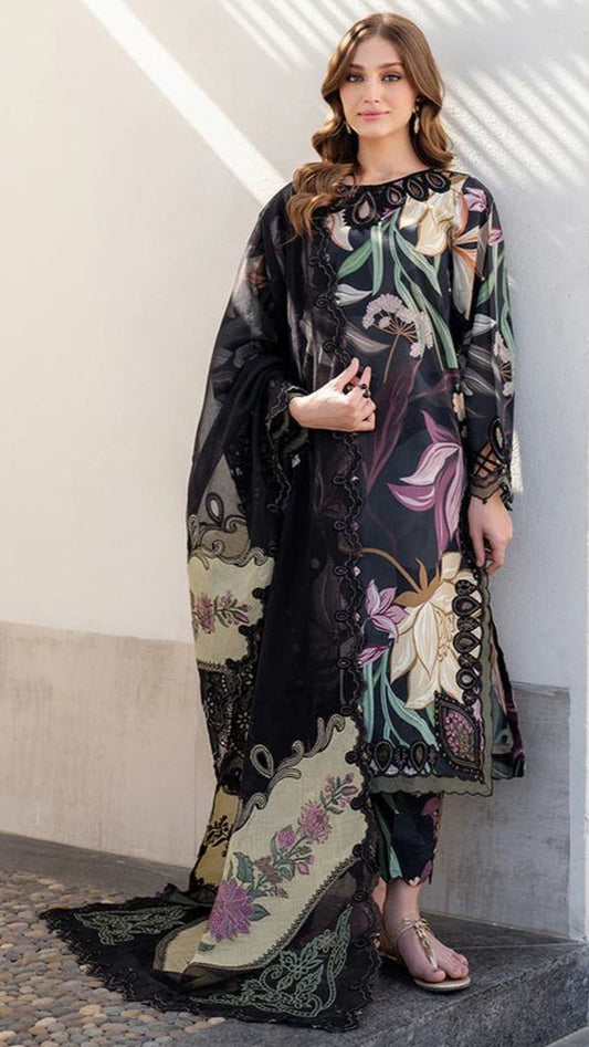 BON-3PC LINEN EMBROIDERED UNSTITCHED