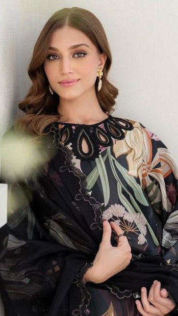 BON-3PC LINEN EMBROIDERED UNSTITCHED