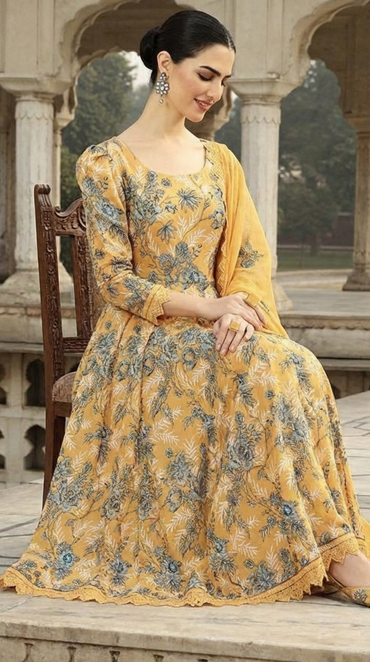 BRZ-3PC UNSTITCHED PREMIUM EMBROIDERED OUTFIT