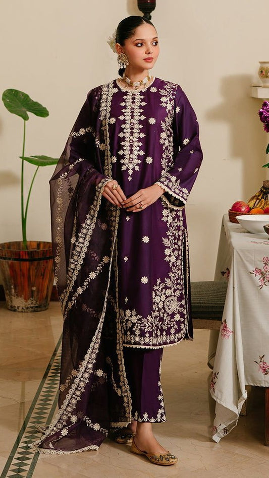 CRN-3PC DHANAK  EMBROIDERED UNSTITCHED