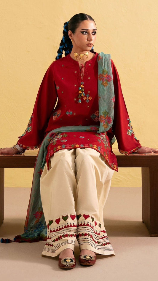 ASN-3PC DHANAK EMBROIDERED UNSTICHED