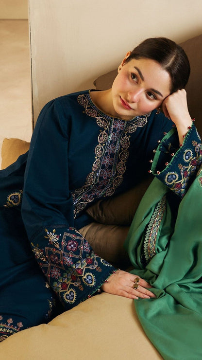 CON-3PC DHANK EMBROIDERED UNISTITCHED